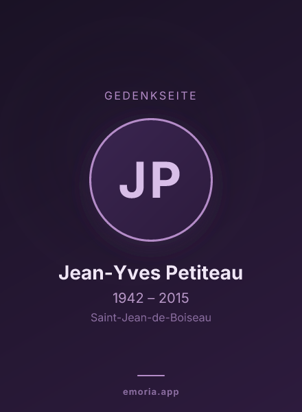 Gedenkportrait von Jean-Yves Petiteau