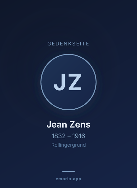 Gedenkportrait von Jean Zens