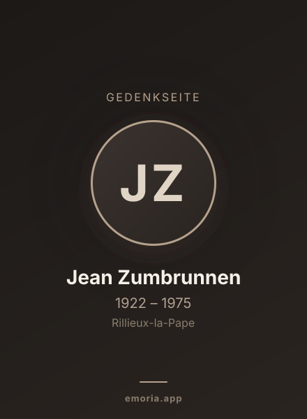 Gedenkportrait von Jean Zumbrunnen