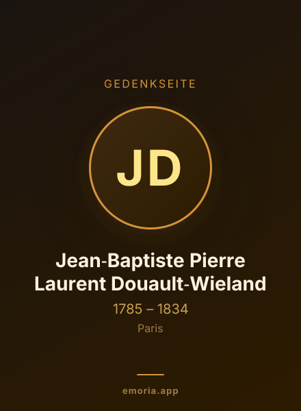Gedenkportrait von Jean‐Baptiste Pierre Laurent Douault‐Wieland