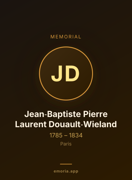 Memorial portrait of Jean‐Baptiste Pierre Laurent Douault‐Wieland