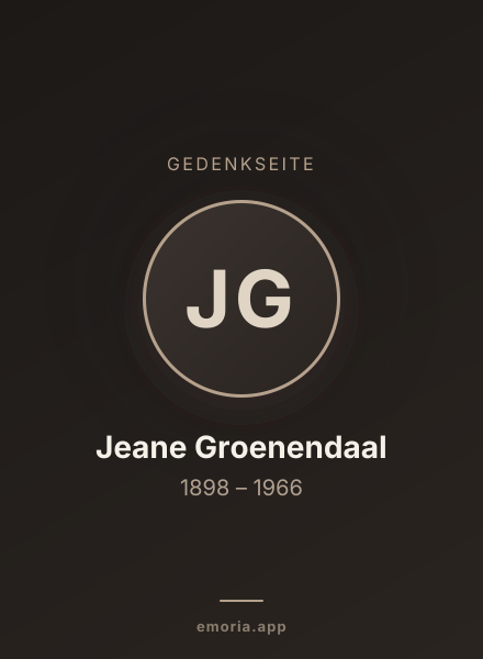 Gedenkportrait von Jeane Groenendaal