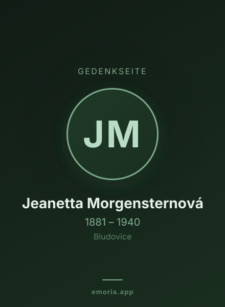 Gedenkportrait von Jeanetta Morgensternová