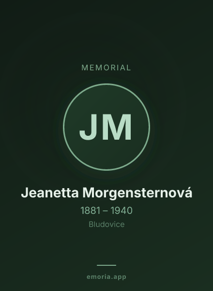 Memorial portrait of Jeanetta Morgensternová