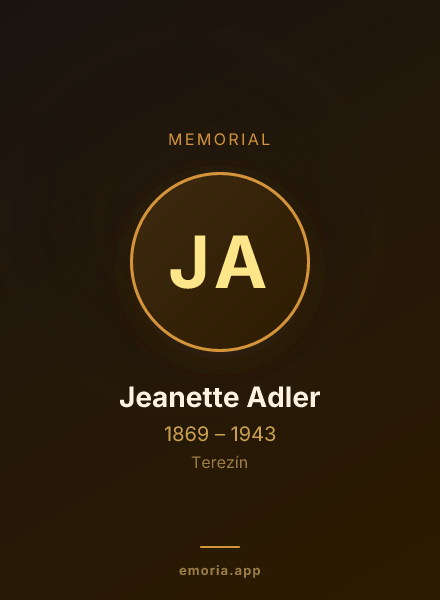 Memorial portrait of Jeanette Adler