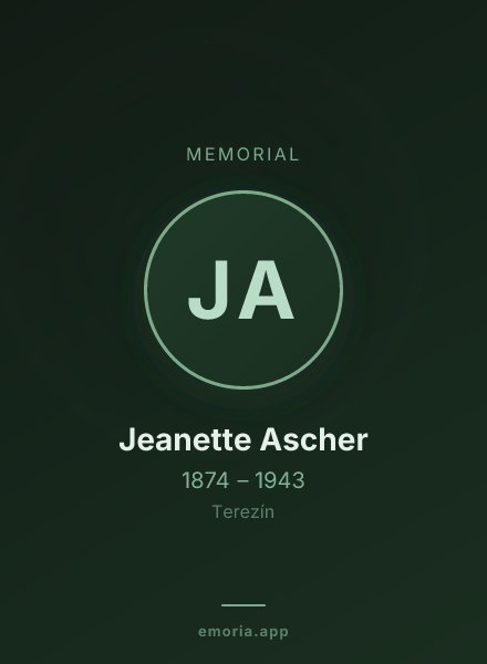Memorial portrait of Jeanette Ascher