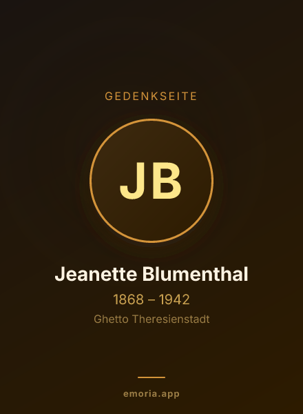 Gedenkportrait von Jeanette Blumenthal