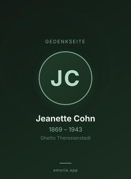 Gedenkportrait von Jeanette Cohn
