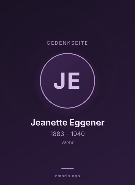 Gedenkportrait von Jeanette Eggener