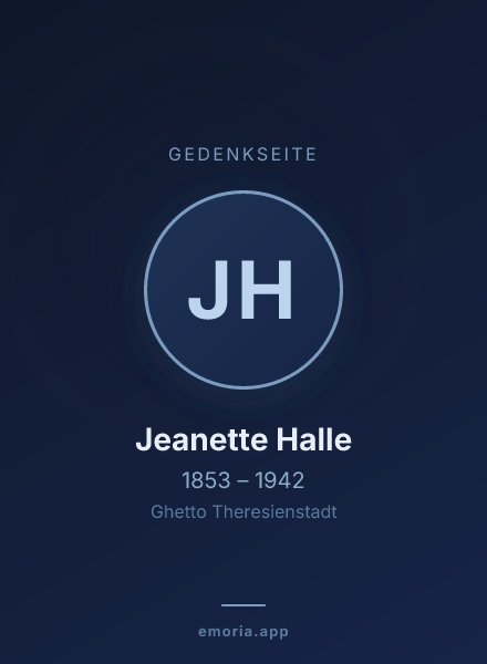 Gedenkportrait von Jeanette Halle