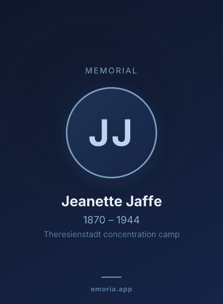 Memorial portrait of Jeanette Jaffe