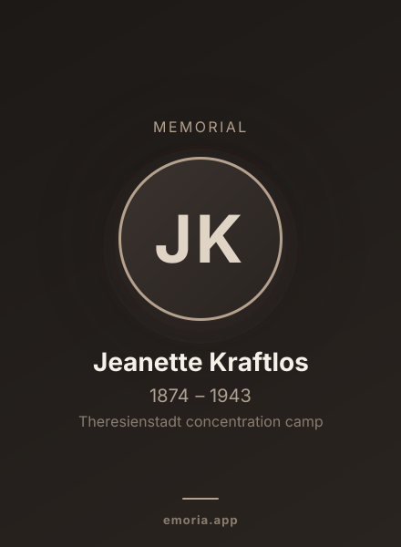 Memorial portrait of Jeanette Kraftlos