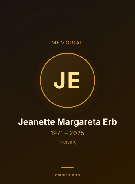 Memorial portrait of Jeanette Margareta Erb