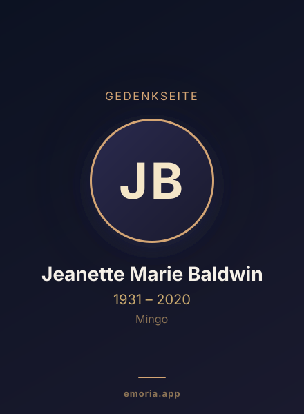 Gedenkportrait von Jeanette Marie Baldwin