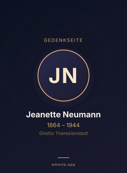Gedenkportrait von Jeanette Neumann