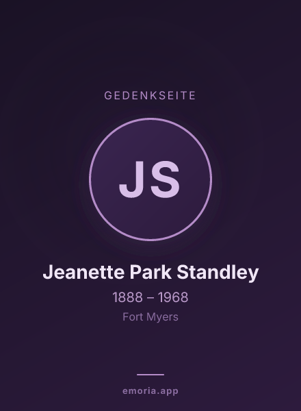 Gedenkportrait von Jeanette Park Standley