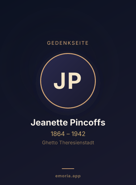 Gedenkportrait von Jeanette Pincoffs