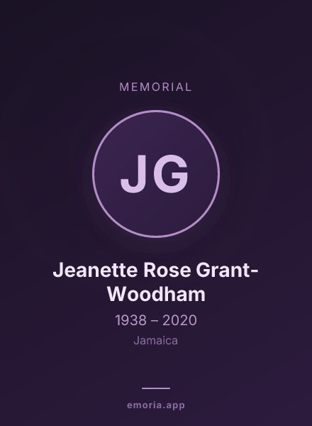 Memorial portrait of Jeanette Rose Grant-Woodham