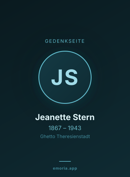 Gedenkportrait von Jeanette Stern
