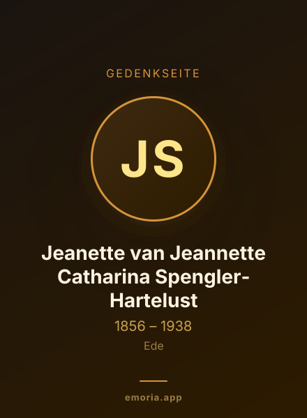 Gedenkportrait von Jeanette van Jeannette Catharina Spengler-Hartelust