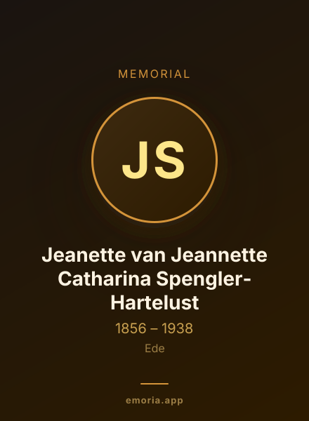 Memorial portrait of Jeanette van Jeannette Catharina Spengler-Hartelust