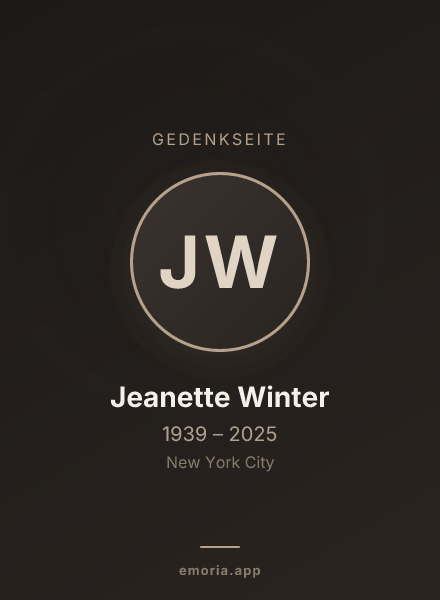 Gedenkportrait von Jeanette Winter