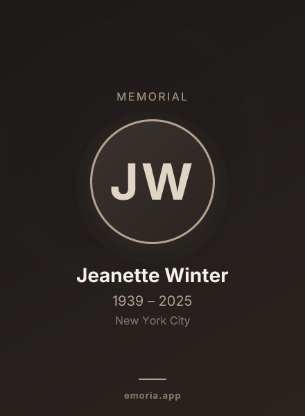 Memorial portrait of Jeanette Winter
