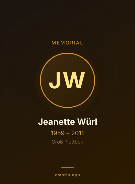 Memorial portrait of Jeanette Würl