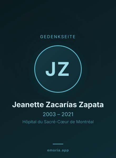 Gedenkportrait von Jeanette Zacarías Zapata