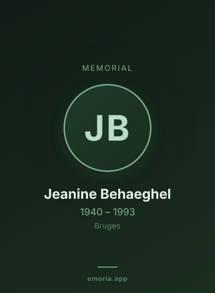 Memorial portrait of Jeanine Behaeghel