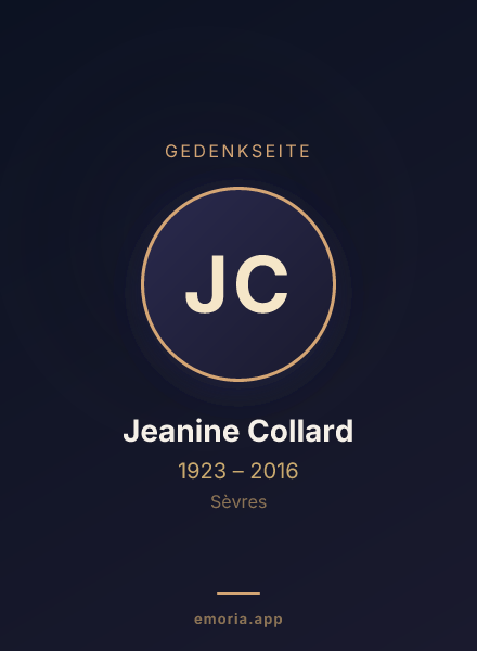 Gedenkportrait von Jeanine Collard