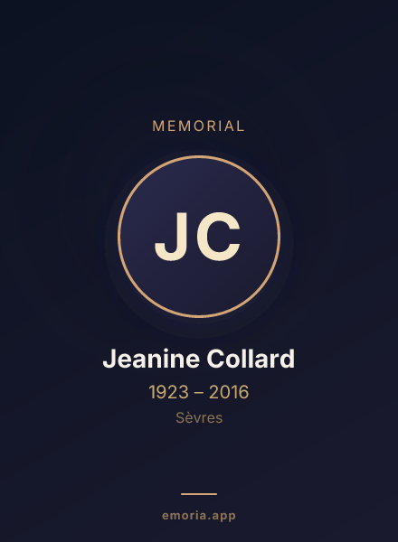 Memorial portrait of Jeanine Collard