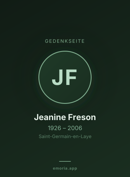 Gedenkportrait von Jeanine Freson
