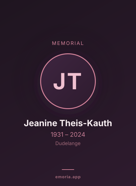 Memorial portrait of Jeanine Theis-Kauth