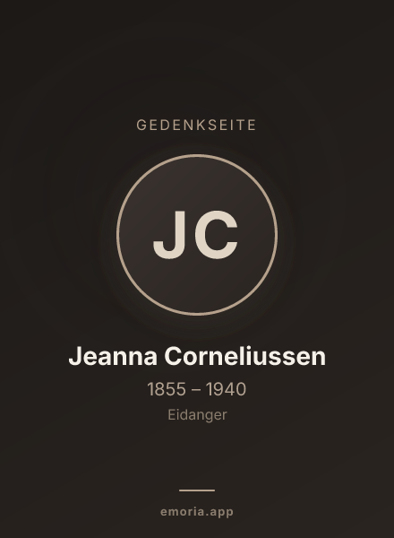 Gedenkportrait von Jeanna Corneliussen