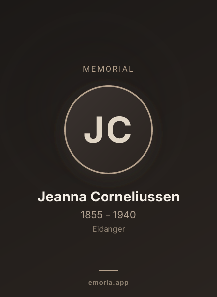 Memorial portrait of Jeanna Corneliussen