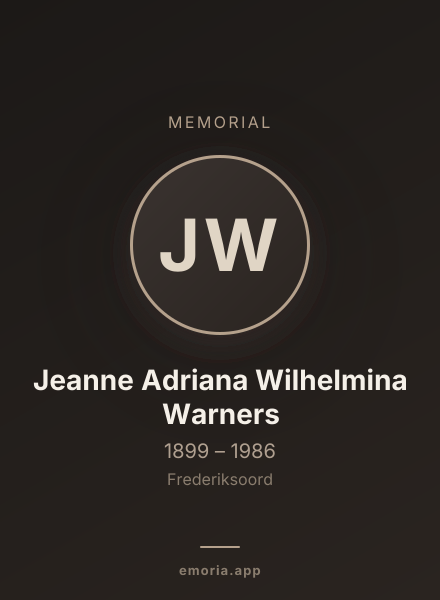 Memorial portrait of Jeanne Adriana Wilhelmina Warners