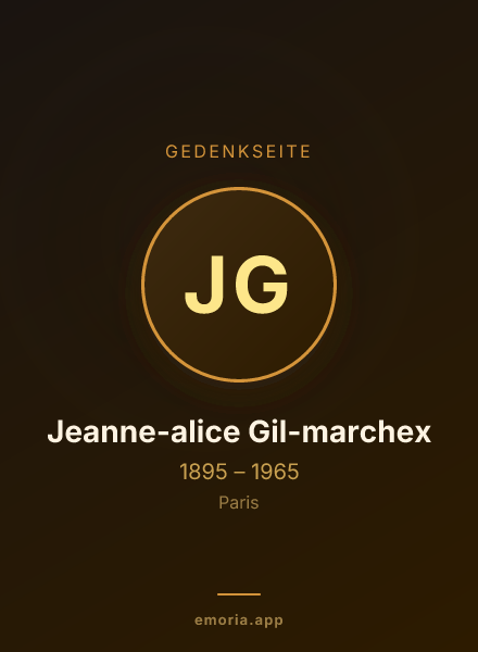 Gedenkportrait von Jeanne-alice Gil-marchex