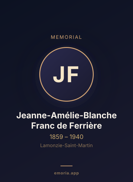 Memorial portrait of Jeanne-Amélie-Blanche Franc de Ferrière