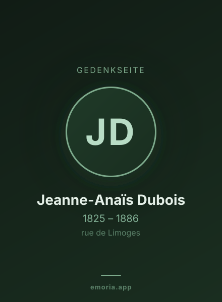 Gedenkportrait von Jeanne-Anaïs Dubois