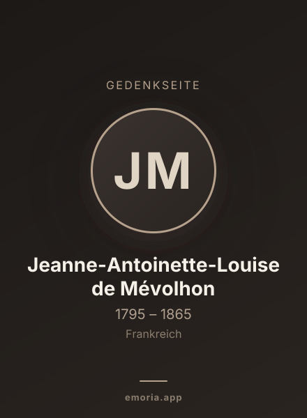 Gedenkportrait von Jeanne-Antoinette-Louise de Mévolhon