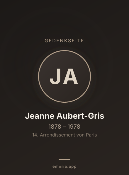 Gedenkportrait von Jeanne Aubert-Gris