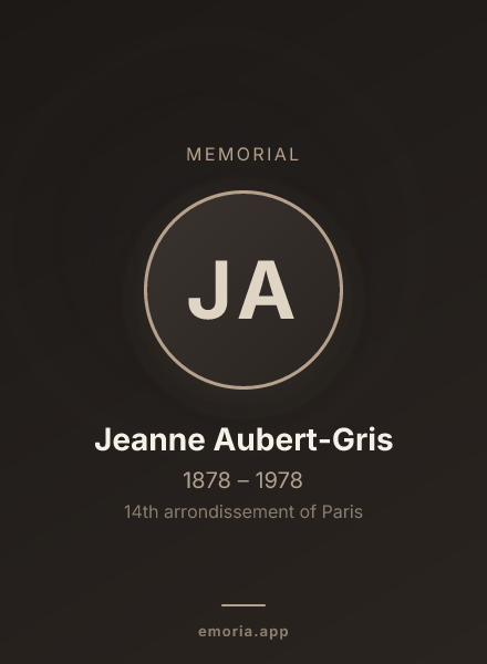 Memorial portrait of Jeanne Aubert-Gris