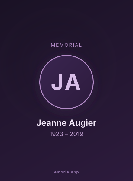 Memorial portrait of Jeanne Augier