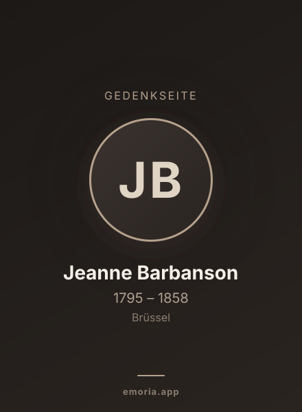 Gedenkportrait von Jeanne Barbanson
