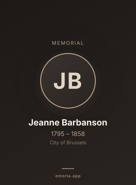 Memorial portrait of Jeanne Barbanson