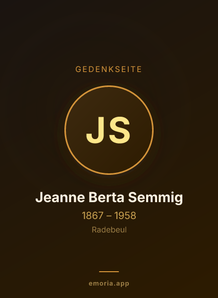 Gedenkportrait von Jeanne Berta Semmig