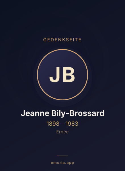 Gedenkportrait von Jeanne Bily-Brossard