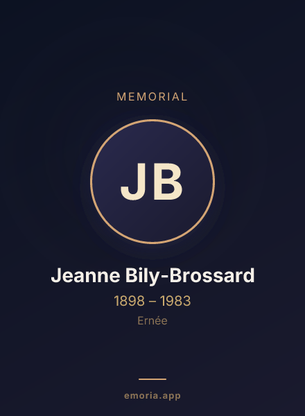 Memorial portrait of Jeanne Bily-Brossard
