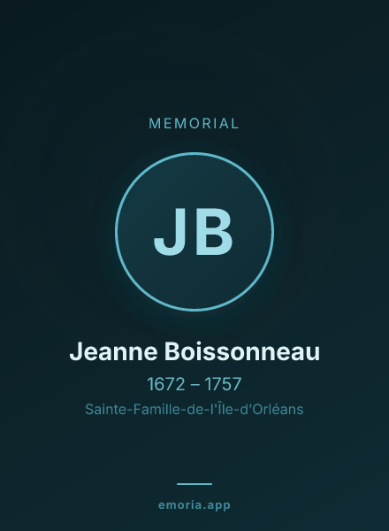 Memorial portrait of Jeanne Boissonneau